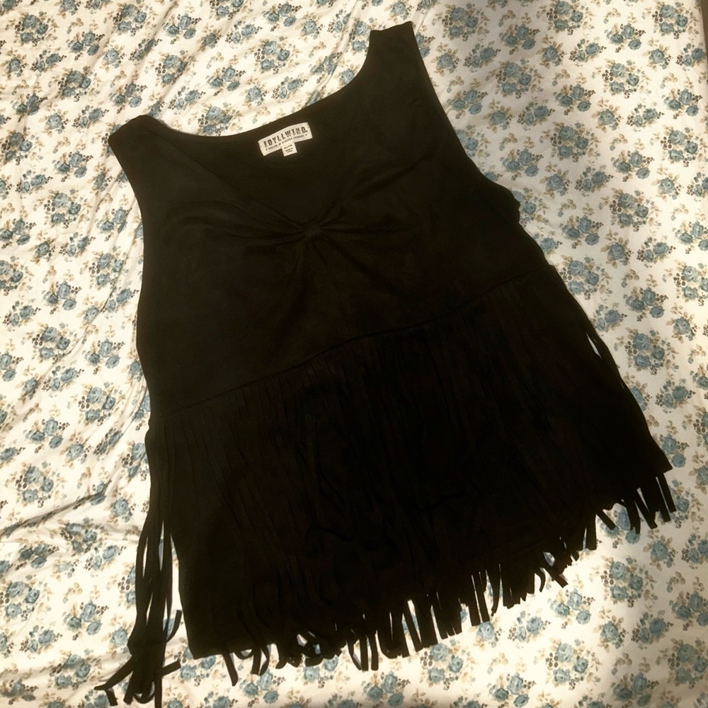Justin Boots Black Fringe Tank Top